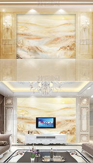 高清大气玉石大理石纹山水意境电视背景墙图片素材 效果图下载