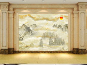 大理石山水背景墙