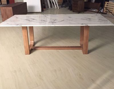 可定制现代简约大理石餐桌木制腿餐厅餐桌