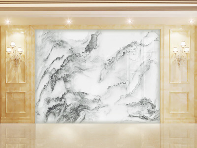 山水入室，雅韵天成——大理石纹中式水墨山水画背景墙的艺术魅力